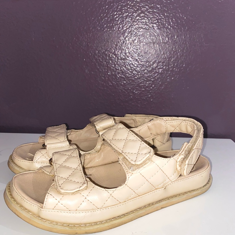 Princess Polly Cream Wake up love Sandals